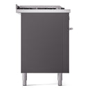 ILVE Professional Plus II 60-Inch Propane Gas Dual Fuel Range with 7 Burners, Griddle, & French Top with Solid Door Oven in Matte Graphite (UP60FSQMPMGLP)