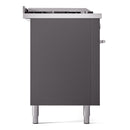 ILVE Professional Plus II 60-Inch Natural Gas Dual Fuel Range with 7 Burners, Griddle, & French Top with Solid Door Oven in Matte Graphite (UP60FSQMPMG)