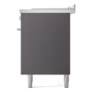 ILVE Professional Plus II 60-Inch Propane Gas Dual Fuel Range with 7 Burners, Griddle, & French Top with Solid Door Oven in Matte Graphite (UP60FSQMPMGLP)