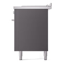 ILVE Professional Plus II 60-Inch Natural Gas Dual Fuel Range with 7 Burners, Griddle, & French Top with Solid Door Oven in Matte Graphite (UP60FSQMPMG)