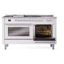 ILVE Professional Plus II 60-Inch Propane Gas Dual Fuel Range with 7 Burners, Griddle, & French Top with Solid Door Oven in White (UP60FSQMPWHLP)