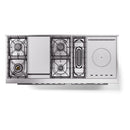 ILVE Professional Plus II 60-Inch Natural Gas Dual Fuel Range with 7 Burners, Griddle, & French Top with Solid Door Oven in White (UP60FSQMPWH)