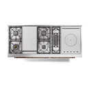 ILVE Nostalgie II 60-Inch Natural Gas Dual Fuel Range with 7 Burners, Griddle, & French Top with Solid Door Oven in Glossy Black with Copper Trim (UP60FSQNMPBKP)