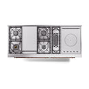 ILVE Nostalgie II 60-Inch Natural Gas Dual Fuel Range with 7 Burners, Griddle, & French Top with Solid Door Oven in Emerald Green with Copper Trim (UP60FSQNMPEGP)