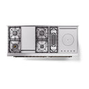 ILVE Nostalgie II 60-Inch Propane Gas Dual Fuel Range with 7 Burners, Griddle, & French Top with Solid Door Oven in Midnight Blue with Bronze Trim (UP60FSQNMPMBBLP)
