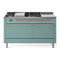 ILVE Nostalgie II 60-Inch Natural Gas Dual Fuel Range with 7 Burners, Griddle, & French Top with Solid Door Oven in Mediterranean Mint with Copper Trim (UP60FSQNMPMMP)
