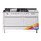 ILVE Nostalgie II 60-Inch Natural Gas Dual Fuel Range with 7 Burners, Griddle, & French Top with Solid Door Oven in Custom RAL with Chrome Trim (UP60FSQNMPRAC)