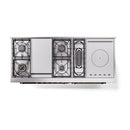 ILVE Nostalgie II 60-Inch Propane Gas Dual Fuel Range with 7 Burners, Griddle, & French Top with Solid Door Oven in Stainless Steel with Bronze Trim (UP60FSQNMPSSBLP)