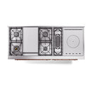 ILVE Nostalgie II 60-Inch Natural Gas Dual Fuel Range with 7 Burners, Griddle, & French Top with Solid Door Oven in White with Copper Trim (UP60FSQNMPWHP)