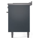 ILVE Professional Plus II 60-Inch Propane Gas Dual Fuel Range with 7 Burners, Griddle, & French Top with Triple Glass Door Oven in Blue Grey (UP60FSWMPBGLP)