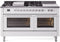 ILVE Professional Plus II 60-Inch Natural Gas Dual Fuel Range with 7 Burners, Griddle, & French Top with Triple Glass Door Oven in White (UP60FSWMPWH)