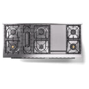 ILVE 60-inch Professional Plus II Natural Gas Dual Fuel Range with 9 Burners, Griddle, and Triple Glass Door Oven in RAL (UP60FWMPRA)