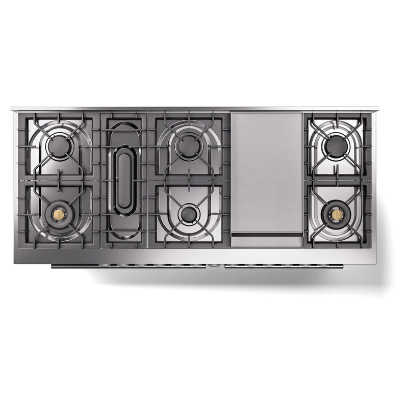 ILVE 60-inch Professional Plus II Dual Fuel Range with 9 Burners, Griddle, and Triple Glass Door Oven in RAL (UP60FWMPRA)