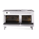 ILVE 60-inch Professional Plus II Natural Gas Dual Fuel Range with 9 Burners, Griddle, and Triple Glass Door Oven in RAL (UP60FWMPRA)