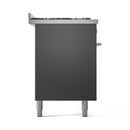 ILVE 60-inch Professional Plus II Propane Gas Dual Fuel Range with 9 Burners, Griddle, and Triple Glass Door Oven in Matte Graphite (UP60FWMPMGLP)
