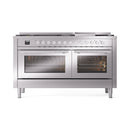 ILVE 60-inch Professional Plus II Propane Gas Dual Fuel Range with 9 Burners, Griddle, and Triple Glass Door Oven in Stainless Steel (UP60FWMPSSLP)
