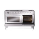 ILVE 60-inch Professional Plus II Propane Gas Dual Fuel Range with 9 Burners, Griddle, and Triple Glass Door Oven in Stainless Steel (UP60FWMPSSLP)