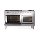 ILVE 60-inch Professional Plus II Propane Gas Dual Fuel Range with 9 Burners, Griddle, and Triple Glass Door Oven in Stainless Steel (UP60FWMPSSLP)