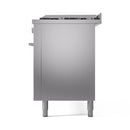 ILVE 60-inch Professional Plus II Propane Gas Dual Fuel Range with 9 Burners, Griddle, and Triple Glass Door Oven in Stainless Steel (UP60FWMPSSLP)
