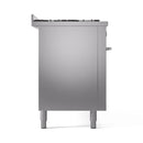 ILVE 60-inch Professional Plus II Natural Gas Dual Fuel Range with 9 Burners, Griddle, and Triple Glass Door Oven in Stainless Steel (UP60FWMPSS)