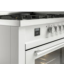ILVE 60-inch Professional Plus II Propane Gas Dual Fuel Range with 9 Burners, Griddle, and Triple Glass Door Oven in White (UP60FWMPWHLP)