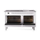 ILVE 60-inch Professional Plus II Propane Gas Dual Fuel Range with 9 Burners, Griddle, and Triple Glass Door Oven in White (UP60FWMPWHLP)