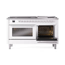 ILVE 60-inch Professional Plus II Propane Gas Dual Fuel Range with 9 Burners, Griddle, and Triple Glass Door Oven in White (UP60FWMPWHLP)