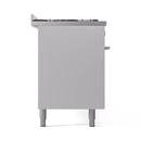 ILVE 60-inch Professional Plus II Natural Gas Dual Fuel Range with 9 Burners, Griddle, and Triple Glass Door Oven in White (UP60FWMPWH)