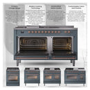 ILVE Nostalgie II Limited Edition 40-Inch Natural Gas Dual Fuel Range with 6 Gas Brass Burners and Electric Oven in White (UPD406NMPWHG)
