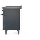ILVE Nostalgie II 40-Inch Freestanding Natural Gas Dual Fuel Range in Blue Grey with Bronze Trim (UPD40FNMPBGB)