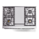 ILVE Nostalgie II 40-Inch Dual Fuel Freestanding Range in Blue Grey with Chrome Trim (UPD40FNMPBGCLP)