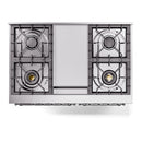 ILVE Nostalgie II 40-Inch Freestanding Natural Gas Dual Fuel Range in Blue Grey with Chrome Trim (UPD40FNMPBGC)