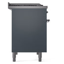 ILVE Nostalgie II 40-Inch Dual Fuel Freestanding Range in Blue Grey with Chrome Trim (UPD40FNMPBGCLP)