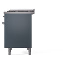 ILVE Nostalgie II 40-Inch Dual Fuel Freestanding Range in Blue Grey with Chrome Trim (UPD40FNMPBGCLP)