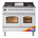 ILVE Nostalgie II 40-Inch Freestanding Propane Gas Dual Fuel Range in Custom RAL with Chrome Trim (UPD40FNMPRACLP)