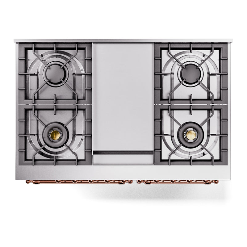 ILVE Nostalgie II 40-Inch Dual Fuel Freestanding Range in Custom RAL with Copper Trim (UPD40FNMPRAP)