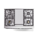 ILVE 40-Inch Nostalgie II Noblesse Natural Gas Dual Fuel Range with Triple Glass Door Oven in Glossy Black with Chrome Trim (UND40FNMPBKC)