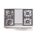 ILVE 40-Inch Nostalgie II Noblesse Natural Gas Dual Fuel Range with Triple Glass Door Oven in Burgundy with Copper Trim (UND40FNMPBUP)