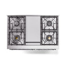 ILVE 40-Inch Nostalgie II Noblesse Natural Gas Dual Fuel Range with Triple Glass Door Oven in Midnight Blue with Chrome Trim (UND40FNMPMBC)