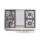 ILVE 40-Inch Nostalgie II Noblesse Propane Gas Dual Fuel Range with Triple Glass Door Oven in Matte Graphite with Bronze Trim (UND40FNMPMGBLP)