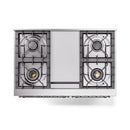 ILVE 40-Inch Nostalgie II Noblesse Natural Gas Dual Fuel Range with Triple Glass Door Oven in Matte Graphite with Chrome Trim (UND40FNMPMGC)