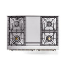 ILVE 40-Inch Nostalgie II Noblesse Propane Gas Dual Fuel Range with Triple Glass Door Oven in White with Bronze Trim (UND40FNMPWHBLP)