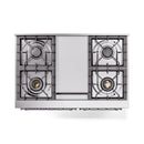 ILVE 40-Inch Nostalgie II Noblesse Natural Gas Dual Fuel Range with Triple Glass Door Oven in White with Chrome Trim (UND40FNMPWHC)