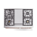 ILVE 40-Inch Nostalgie II Noblesse Natural Gas Dual Fuel Range with Triple Glass Door Oven in White with Copper Trim (UND40FNMPWHP)
