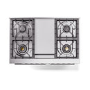 ILVE 40-inch Professional Plus II Propane Gas Dual Fuel Range with Solid Door Oven in Blue Grey (UPD40FQMPBGLP)