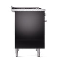 ILVE 40-inch Professional Plus II Propane Gas Dual Fuel Range with Solid Door Oven in Glossy Black (UPD40FQMPBKLP)