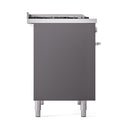 ILVE 40-inch Professional Plus II Natural Gas Dual Fuel Range with Solid Door Oven in Matte Graphite (UPD40FQMPMG)