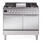 ILVE 40-inch Professional Plus II Propane Gas Dual Fuel Range with Solid Door Oven in Stainless Steel (UPD40FQMPSSLP)