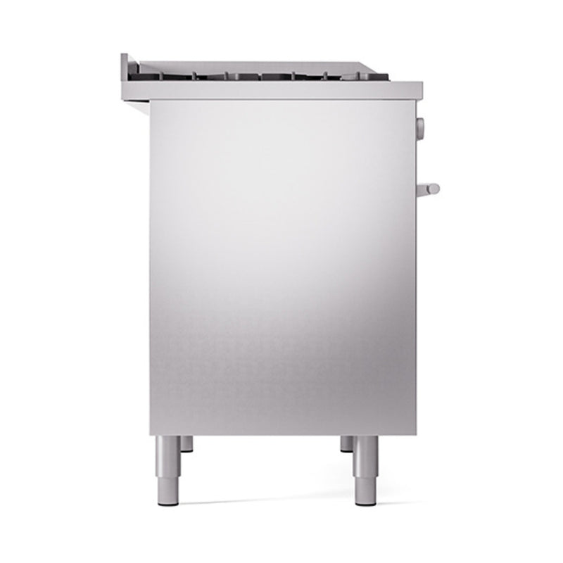 ILVE 40-inch Professional Plus II Dual Fuel Range with Solid Door Oven in Stainless Steel (UPD40FQMPSS)