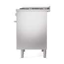 ILVE 40-inch Professional Plus II Natural Gas Dual Fuel Range with Solid Door Oven in Stainless Steel (UPD40FQMPSS)
